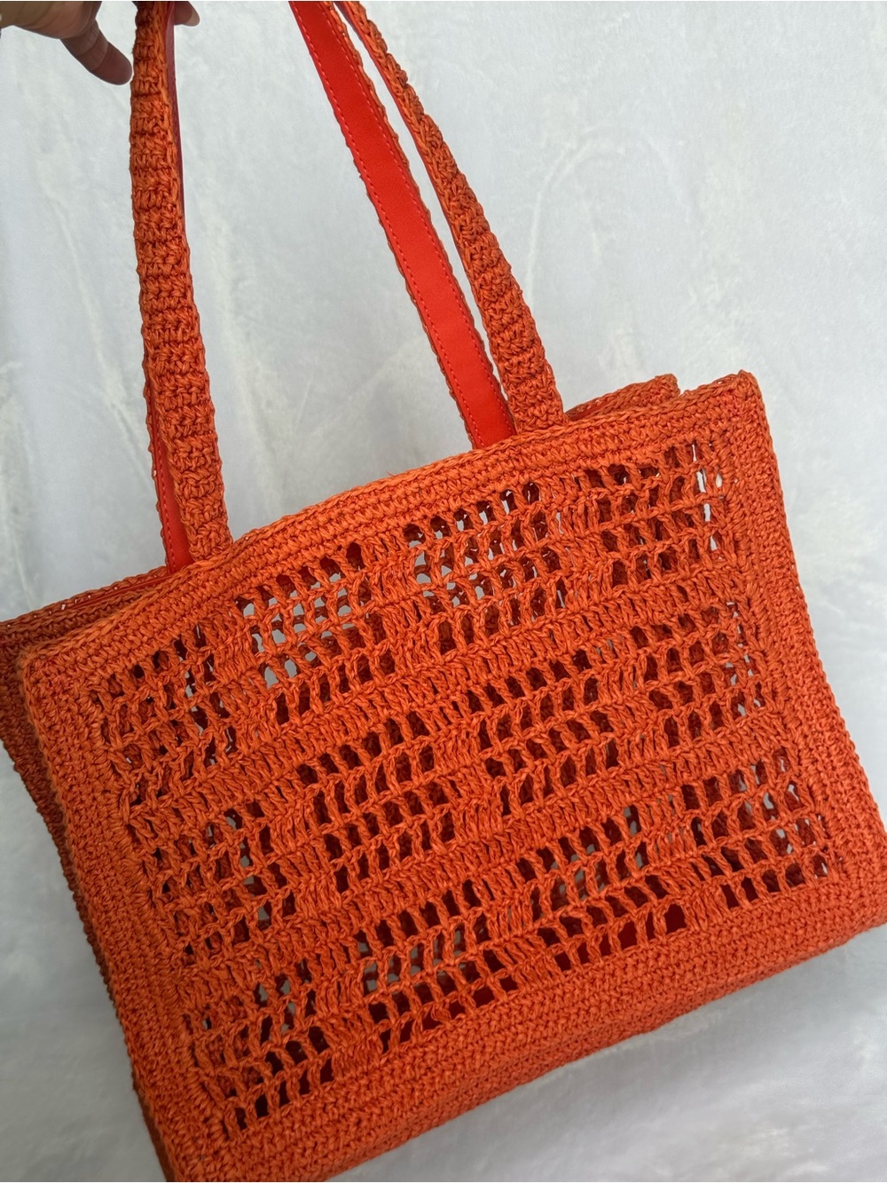Tory Burch Ella Logo Embroidered Crochet Tote Bag - Picture 4 of 6